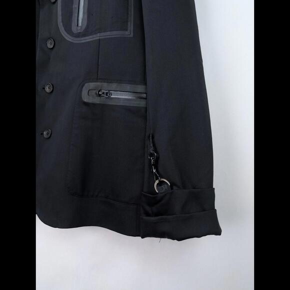 [SOLD] JOHN GALLIANO Men's Sz IT 54 US 44 XL Black Wool Gabardine Utility Jacket - Picture 4 of 15